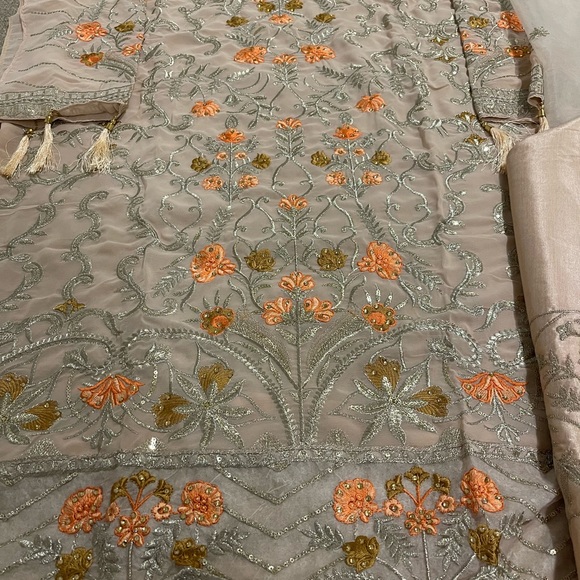 Peach Colored Sharara Suit - Picture 8 of 10